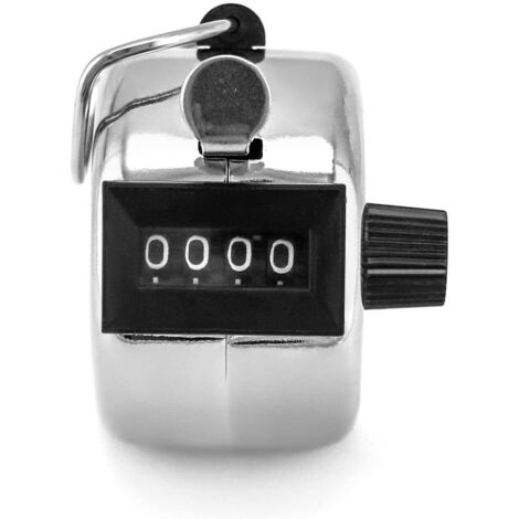 1 contador manual de metal de cuatro dígitos, contador digital mecánico de mano con clicker para estadios deportivos, entrenadores, árbitros y eventos escolares, 0-9999