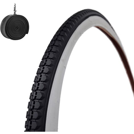 1 COPERTONE 26 X 1 1/2 + CAMERA PNEUMATICO BIANCONERO PER BICI OLANDA STRADALE