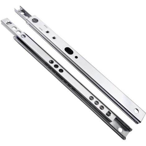1 coppia di guide per cassetti, estrazione parziale, con rulli, sistema di guide per cassetti a estrazione parziale (17 mm x 400 mm)