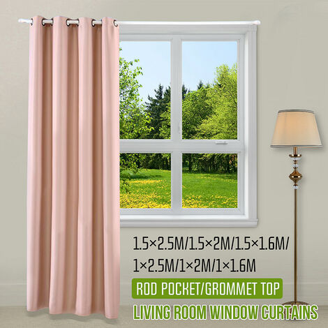 1 cortina opaca para ventana, cortina de sombra sólida para dormitorio (albaricoque, parte superior con ojales, 150x160cm)