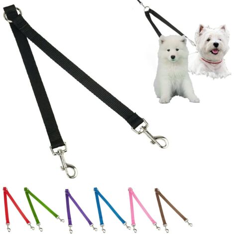 1 coupleur de laisse pour chien, clips métal, longueur 42 cm, pour collier et harnais, promenade deux chiens