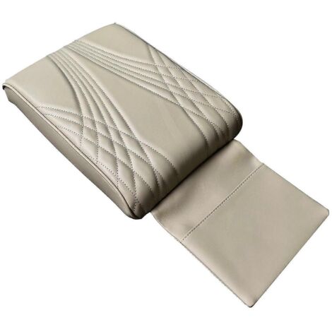 1. Coussin d'accoudoir central pour voiture, housse en cuir PU beige, style angélique, protection intérieure confortable.