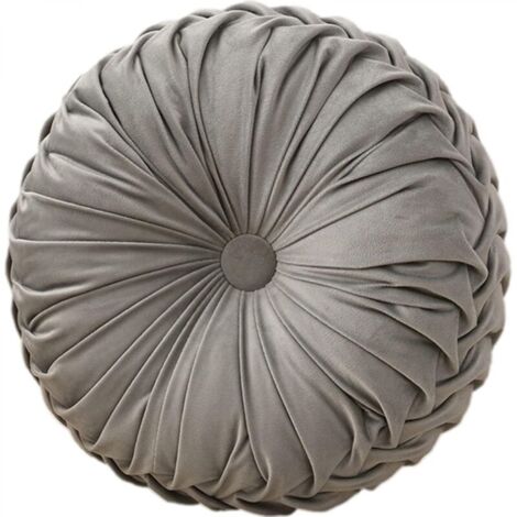 1 coussin de chaise rond gris de 38 cm de diamètre et 10 cm de hauteur. Coussin d'assise lavable en mousse à mémoire de forme.