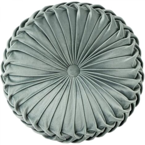 1 coussin de chaise rond vert clair de 38 cm de diamètre et 10 cm de hauteur. Coussin d'assise lavable en mousse à mémoire de forme.