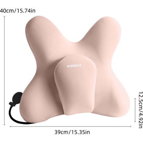 1 coussin décoratif de style moderne en POE (polyester-cellulose) de couleur rose pâle, à rembourrage gonflable, dimensions : 40 × 39 × 12,5 cm