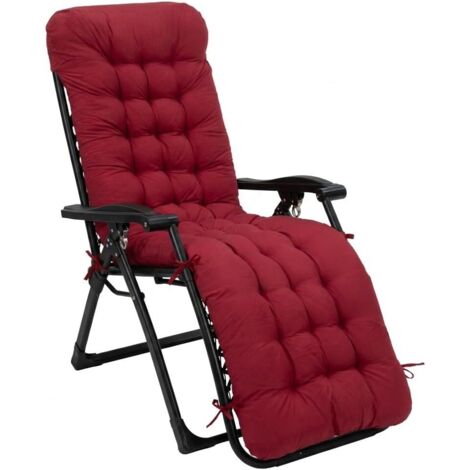 1 Coussin pour chaise longue, 170 x 53 x 8 cm, Avec bande de réglage, Design antidérapant, Pour jardin et intérieur