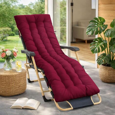 1 Coussin Pour Chaise Longue,Matelas Transat 170x50x10cm,Polyester Résistant Uv,Ergonomique,Jardin Terrasse Balcon