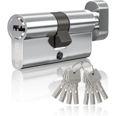 1 cylindre de serrure,alliage d'aluminium,nickel,8 clés à fossettes,porte upvc composite