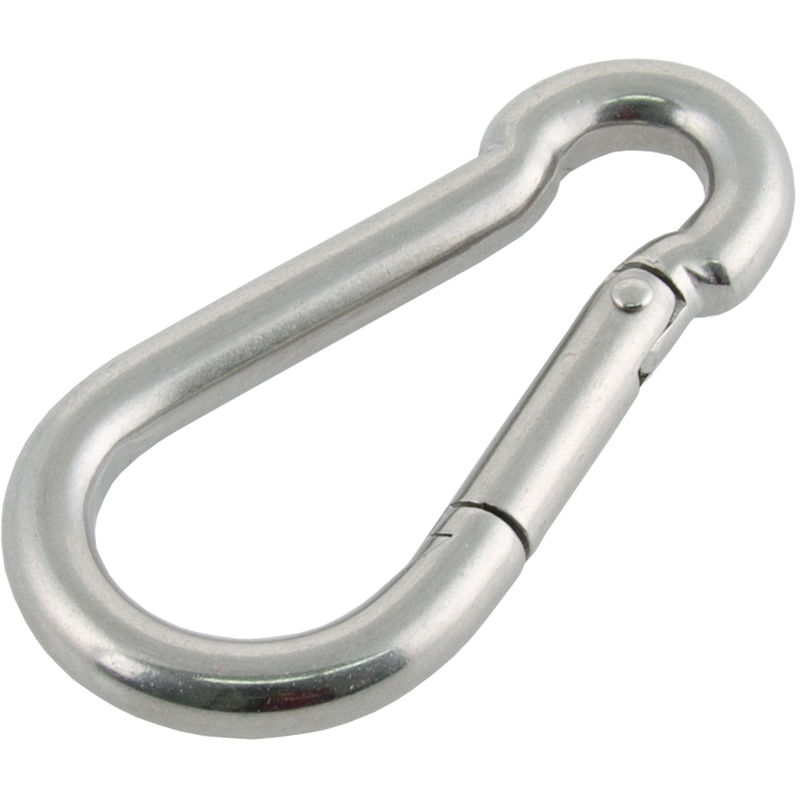 

1 de mosquetón fabricado en acero inoxidable A4 , grosor de 4x40mm