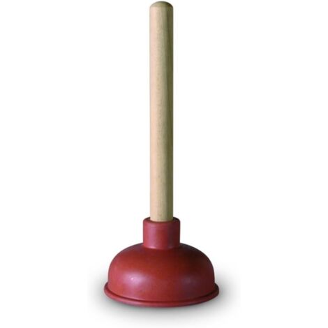 1 Déboucheur, Caoutchouc Souple, Manche Bois, Pour Évier Et Toilette