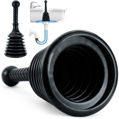 1 Déboucheur, Système Haute Pression, Ventouse Pompe, PVC Recyclé, Pour Évier Baignoire Douche