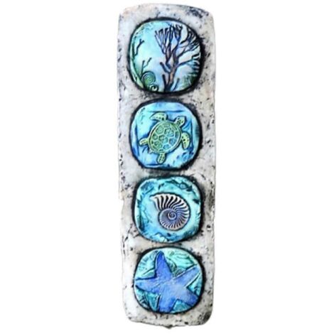 1. Décoration acrylique de jardin étoilée, tortue marine pour clôture, ornement extérieur bleu océan, sculpture murale pour terrasse et arrière-cour.
