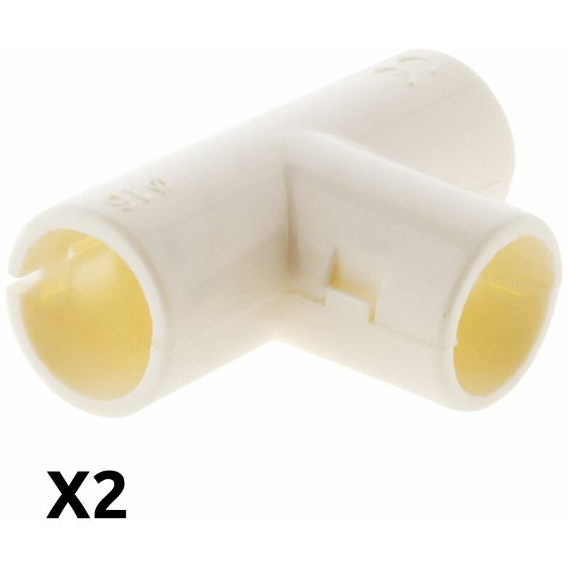 

2 derivaciones T para tubos - 16 mm- Blanco - Zenitech
