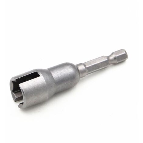 1 destornillador eléctrico de 65 mm (1/4") con vástago hexagonal de acero cromo-vanadio y punta ranurada.