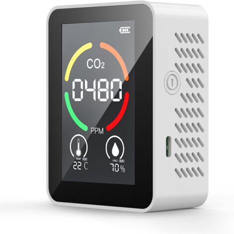 1 Détecteur CO2, Écran LCD, Capteur 5 en 1, Surveillance Air, Intérieur
