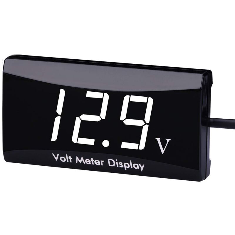 Image of 1 Digitales wasserdichtes Voltmeter DC 12 V LED-Anzeige für Auto und Motorrad Voltmeter Manometer