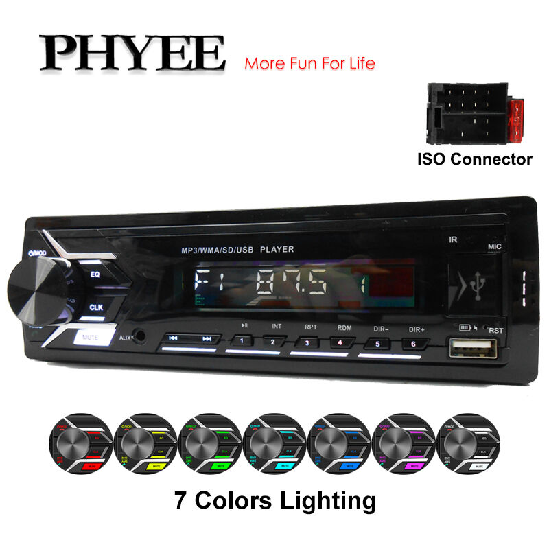 1 Din Autoradio Bluetooth usb MP3 Player Freisprecheinrichtung Stereo A2DP Musik Laden tf Aux Audio Record 7 Farbe Beleuchtung kopf Einheit 503 | 06937458068556