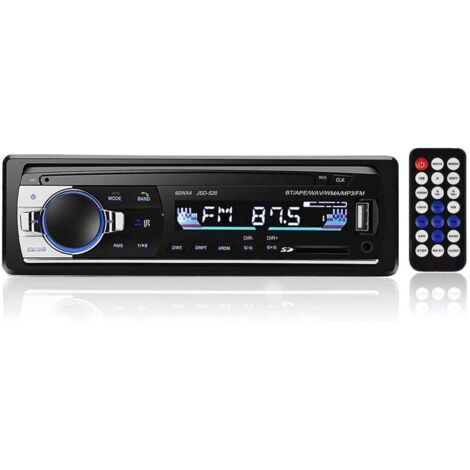 1 Din dans Le Tableau de Bord Bluetooth autoradios stéréo numérique Bluetooth Mains Libres Audio Musique 12V Voiture MP3 Lecteur multimédia USB/SD/AUX-in avec télécommande