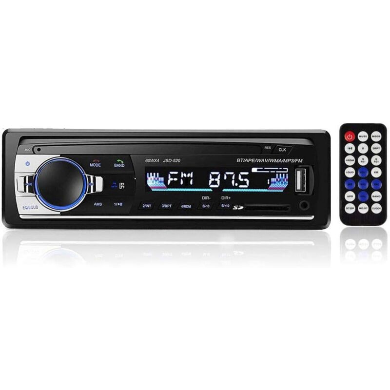 1 Din dans Le Tableau de Bord Bluetooth autoradios stéréo numérique Bluetooth Mains Libres Audio Musique 12V Voiture MP3 Lecteur multimédia