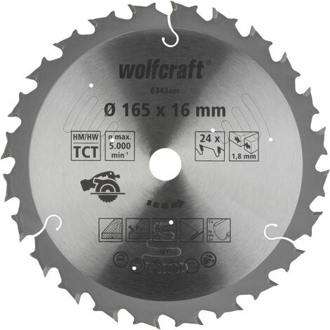 1 disco de sierra circular a batería CT. 24 dientes ø165 mm Wolfcraft