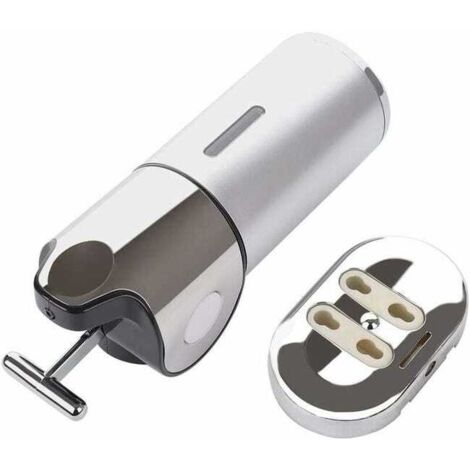 1 dispenser di sapone da parete da 500 ml, argento, 24 x 12 cm, dispenser di sapone liquido manuale sospeso per cucina, hotel, shampoo, balsamo