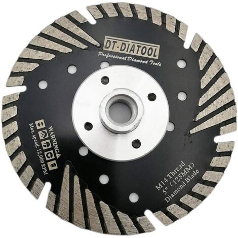 1 - Disque à tronçonner - Lame diamantée - Coupe et meulage béton marbre granit - Usage sec ou humide - Gris - 125x2,4 mm