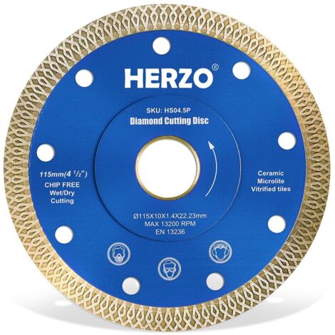 1 - Disque Diamant - Accessoire Meuleuse - Découpe Carrelage Grès Cérame Porcelaine - Coupe Rapide Sans Éclats - Pour Travaux Intérieurs Et Extérieurs - Argent - 115x22,23mm