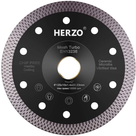 1 - Disque Diamant - Accessoire Meuleuse - Découpe Carrelage Grès Cérame Porcelaine - Coupe Rapide Sans Éclats - Usage Intérieur Extérieur - Argent - 125x22,23mm