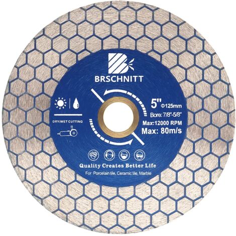 1 - Disque Diamant - Lame De Scie - Double Face Pour Porcelaine Céramique Marbre Granit Coupe Et Meulage Humide Ou Sec 125x25mm