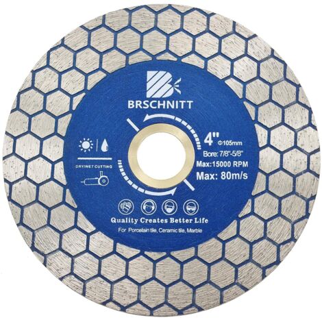 1 - Disque Diamant - Lame De Scie - Double Face Pour Porcelaine Et Marbre - Coupe À Sec Ou Humide - Gris - 10,5x2,5cm