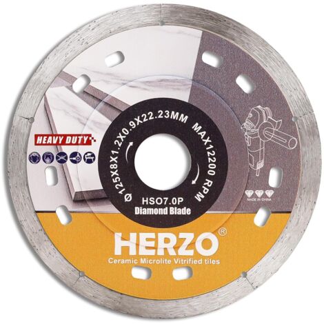 1 - Disque Diamant - Scie Circulaire - Coupe Carrelage Céramique - Tronçonnage Précis Sans Éclat - Pour Sol Et Mur - Argent - 125x22,23 mm