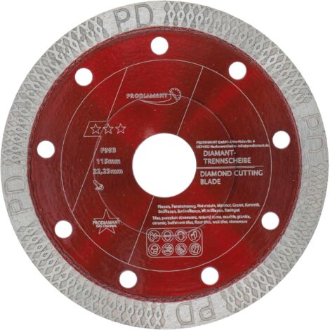 1 - Disque diamanté - Meuleuse d'angle - Coupe carrelage grès marbre pierre - Segment fin 10mm haute précision - Usage intérieur extérieur - Argent - 115x22,23mm
