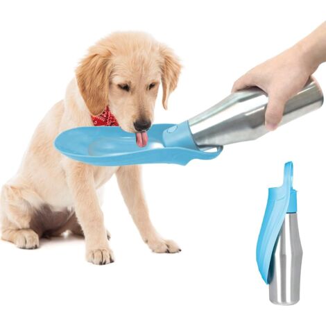 1 Distributeur D'eau Chien 750ml Acier Inoxydable Bol Feuille Anti-Fuite Voyage Randonnée