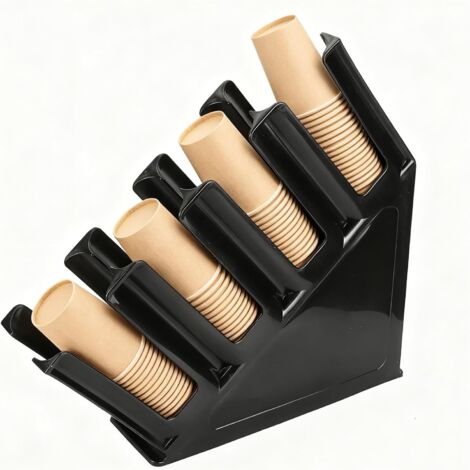 1 Distributeur Gobelets,4 Compartiments,Plastique Robuste,Base Stable,Café Bureau