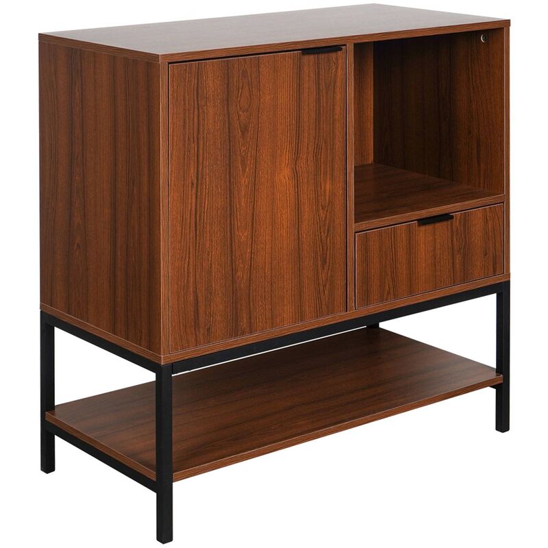 Sweeek 80cm walnut sideboard with 2 drawers Walnut 80x40x85.5 cm - Walnut