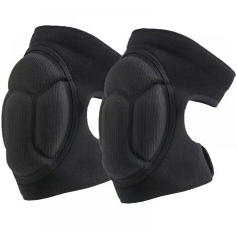 1 doppelte Arbeitsknieschoner, schwarze Gartenknieschoner, rutschfeste und stoßfeste Knieschoner, vielseitige Gartenknieschoner - Schwarz (55-75kg)