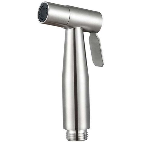 1 douchette à main, pommeau de douche en acier inoxydable, pulvérisateur de bidet pour toilettes, douchette à main, argenté