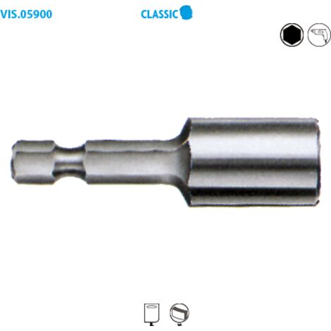 1 DOUILLE 6 PANS MAGNETIQUE D.8 LT.50 - 59005.01 - LEMAN