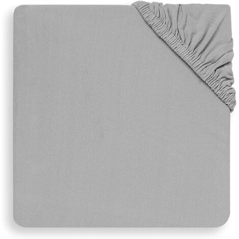 1 Drap-Housse, Jersey Coton, 70x140 Cm, Gris Soft, Pour Lit Bébé