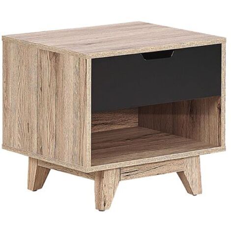 1 Drawer Bedside Table SPENCER Black
