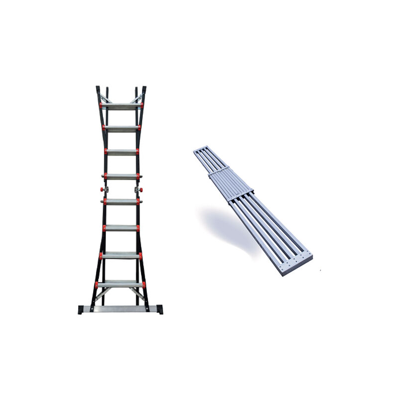 Matisère - 1 Echelle articulée de 4.15m de long - 4 x 4 barreaux, avec 1 plateforme télescopique - JAG3-4X4BS/TELEPAT