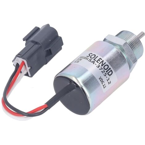 1 - Électrovanne D'arrêt De Carburant - Solénoïde En Acier Inoxydable - Pour Moteurs Diesel S3L S4L L3E L3P - 12V DC - Connecteur 3 Broches