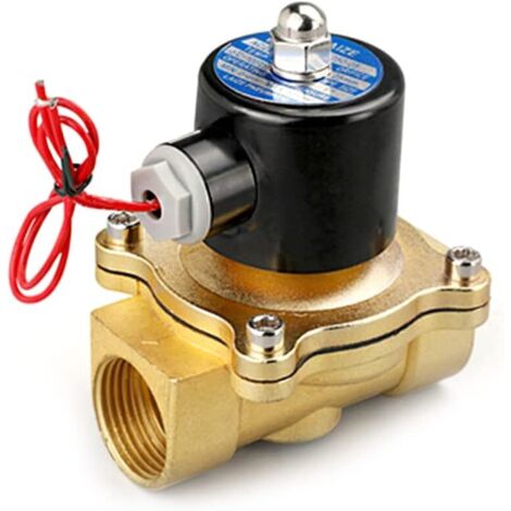 1 Électrovanne Laiton, Normalement Fermée 220V, Orifice 1/2 Pouce, Pour Eau Air Huile, Usage Industriel