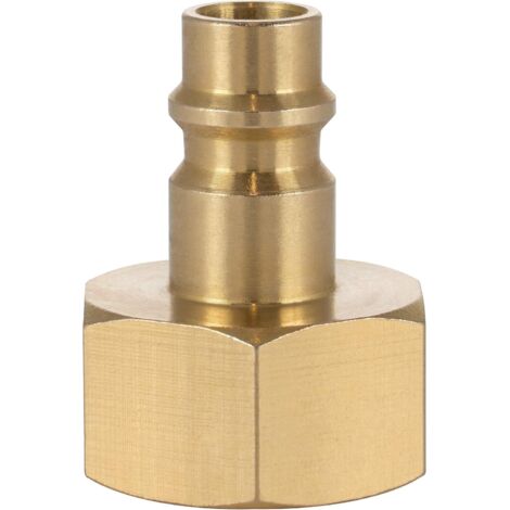 1 - Embout Air Comprimé - Raccord Laiton - Filetage Femelle 1/2" - Pour Outils Pneumatiques - DN 7,2 - Couleur Laiton