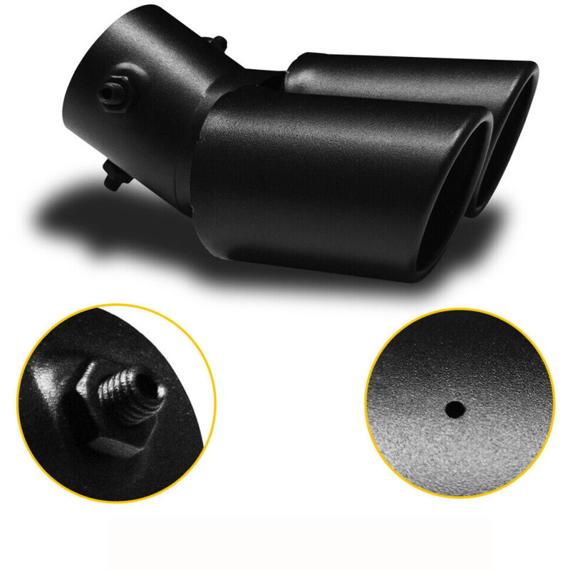 Trimec - 1 embout de silencieux d'échappement arrière de voiture noir, accessoires en acier inoxydable mat
