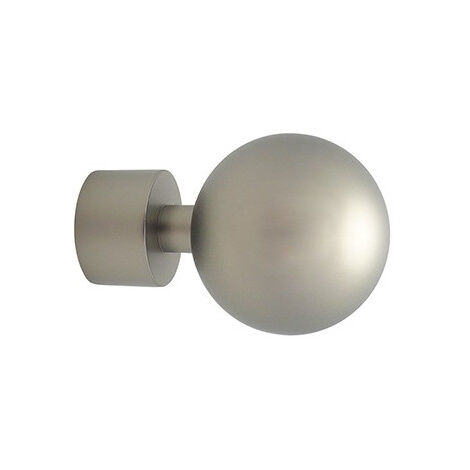 1 Embout de tringle forme boule ø 28 laque Coloris - Nickel satine