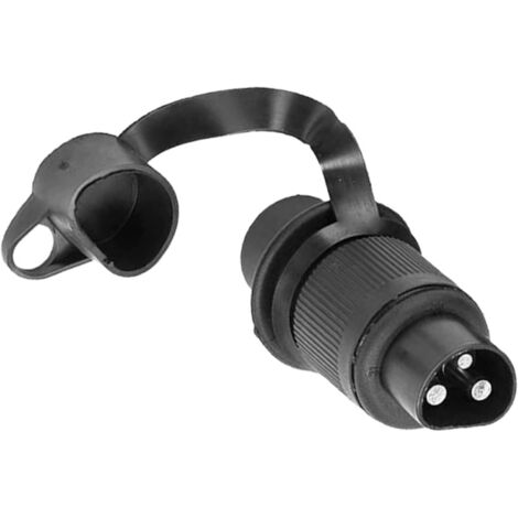 1 enchufe de remolque de 3 pines y 12 V, enchufe macho de 3 pines para barra de remolque de vehículos agrícolas, portabicicletas de coche, toma macho para barra de remolque.