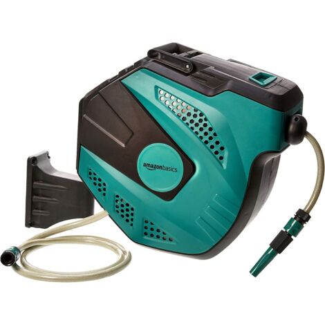 1 Enrouleur automatique, fixation murale, tuyau 35 m, pivot 180 degrés, accessoire jardin, terrasse