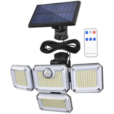 1 Ensemble applique murale solaire inondation Projecteur lumières alimenté dehors applique solaire lumière jardin solaire lumière solaire sans fil lampe solaire