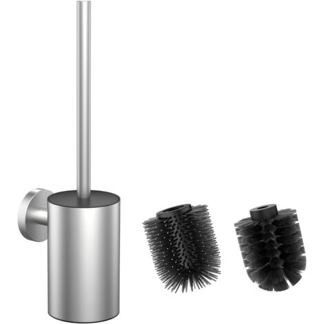 1 Ensemble Brosse WC Silicone Acier Inoxydable 304 Support Double Tête Nettoyage Salle De Bain